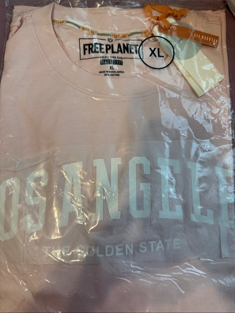 Free Planet Pale Pink 'Los Angeles' Graphic Tee woman’s xl